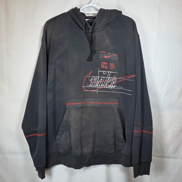 Nike Other - Nike Graphic Pullover Hoodie Mens XL Black Red Blueprint CQ7164-010 Streetwear